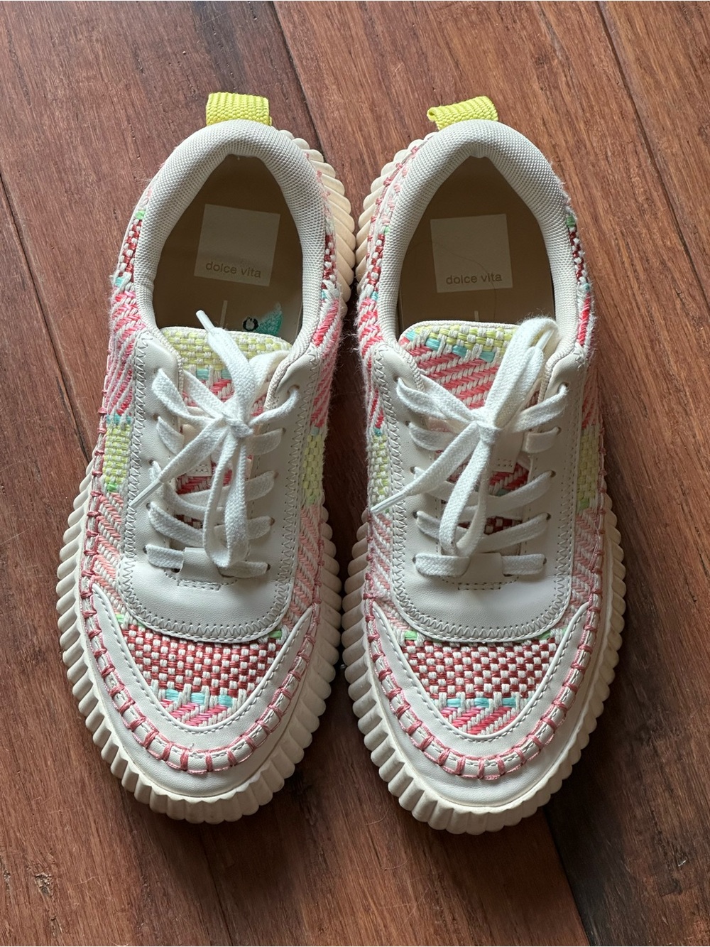 Dolce Vita Pastel Woven Lace-Up Sneakers